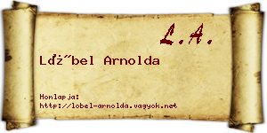Löbel Arnolda névjegykártya